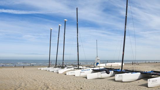 Hobiecats op het strand