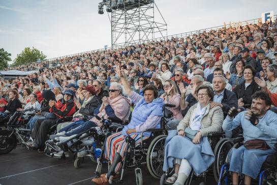 Rolstoelgebruikers op het concert